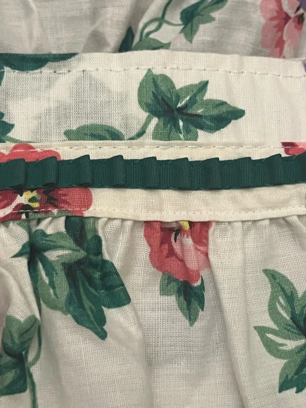 Floral Vintage Shower curtain Panel - Red, Purple & Green Flowers